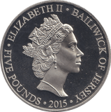 2015 BU FIVE POUND BAILIWICK OF JERSEY - WORLD COINS - Cambridgeshire Coins