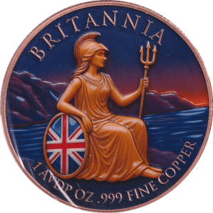 2015 COPPER BRITANNIA COLOURED - Copper 1 oz Coins - Cambridgeshire Coins