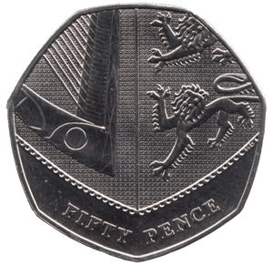2015 FIFTY PENCE 50P BRILLIANT UNCIRCULATED SHIELD BU - 50p BU - Cambridgeshire Coins