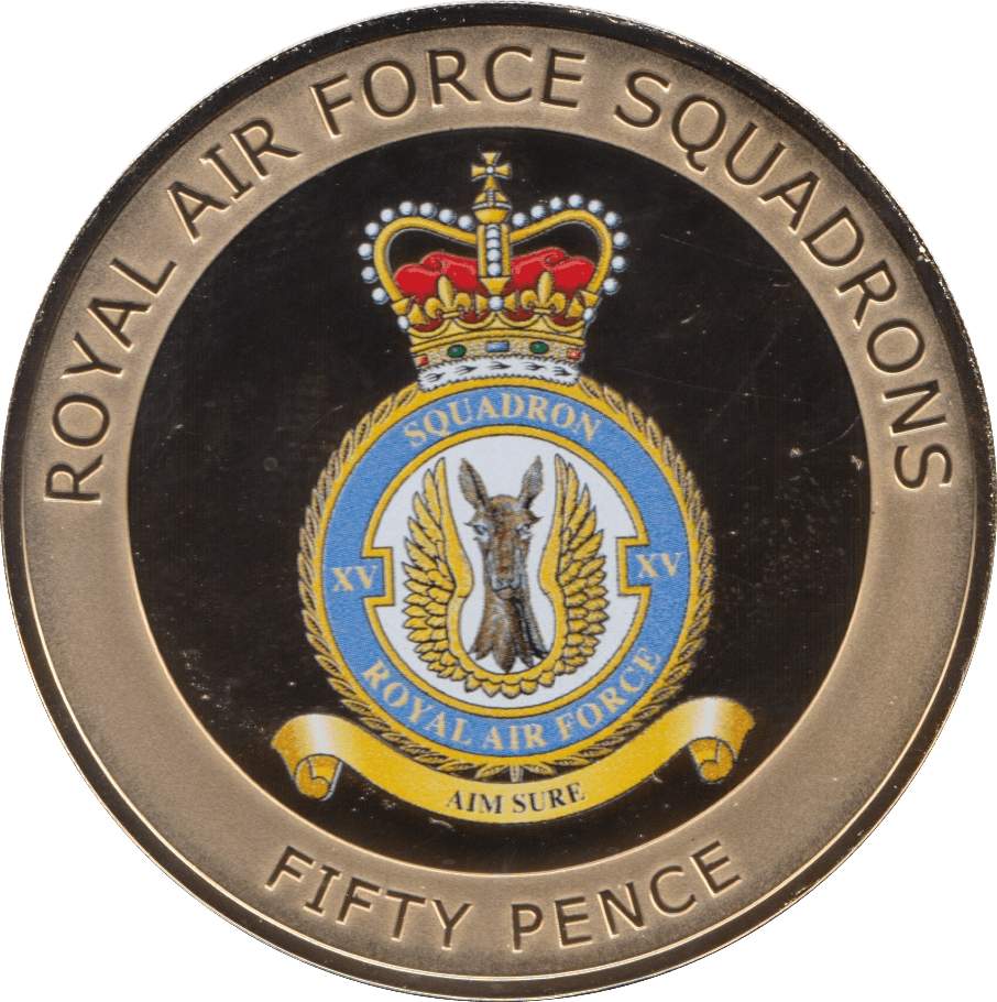 2015 FIFTY PENCE ROYAL AIR FORCE SQUADRONS AIM SURE - WORLD COINS - Cambridgeshire Coins