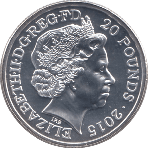 2015 FINE SILVER CHURCHILL COMMEMORATIVE £20 COIN - WORLD COINS - Cambridgeshire Coins