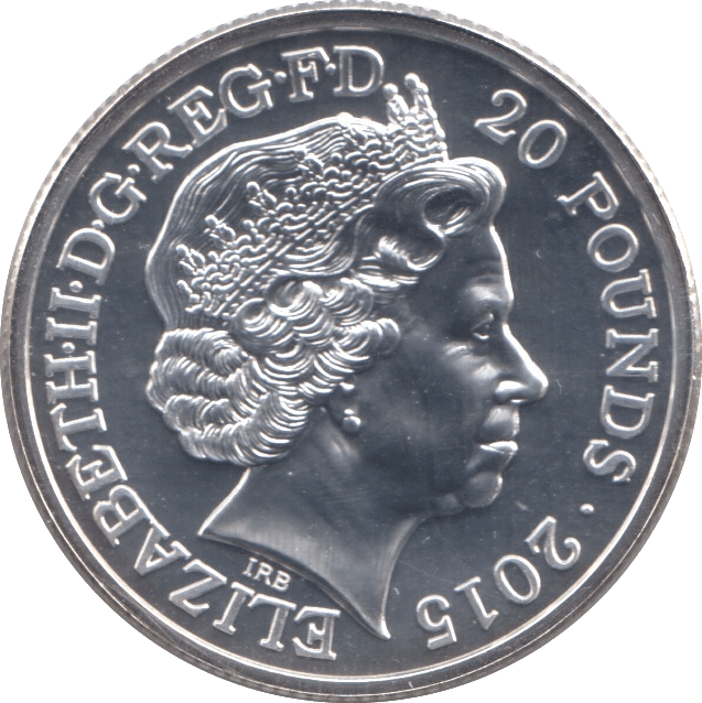 2015 FINE SILVER CHURCHILL COMMEMORATIVE £20 COIN - WORLD COINS - Cambridgeshire Coins