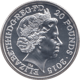 2015 FINE SILVER CHURCHILL COMMEMORATIVE £20 COIN - WORLD COINS - Cambridgeshire Coins