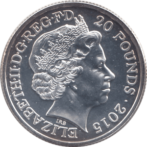 2015 FINE SILVER CHURCHILL COMMEMORATIVE £20 COIN - WORLD COINS - Cambridgeshire Coins