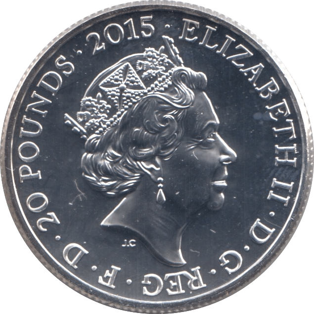 2015 FINE SILVER QUEEN ELIZABETH THE LONGEST REIGN COMMEMORATIVE £20 COIN - SILVER WORLD COINS - Cambridgeshire Coins