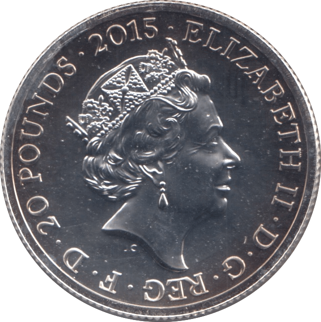 2015 FINE SILVER QUEEN ELIZABETH THE LONGEST REIGN COMMEMORATIVE £20 COIN - SILVER WORLD COINS - Cambridgeshire Coins