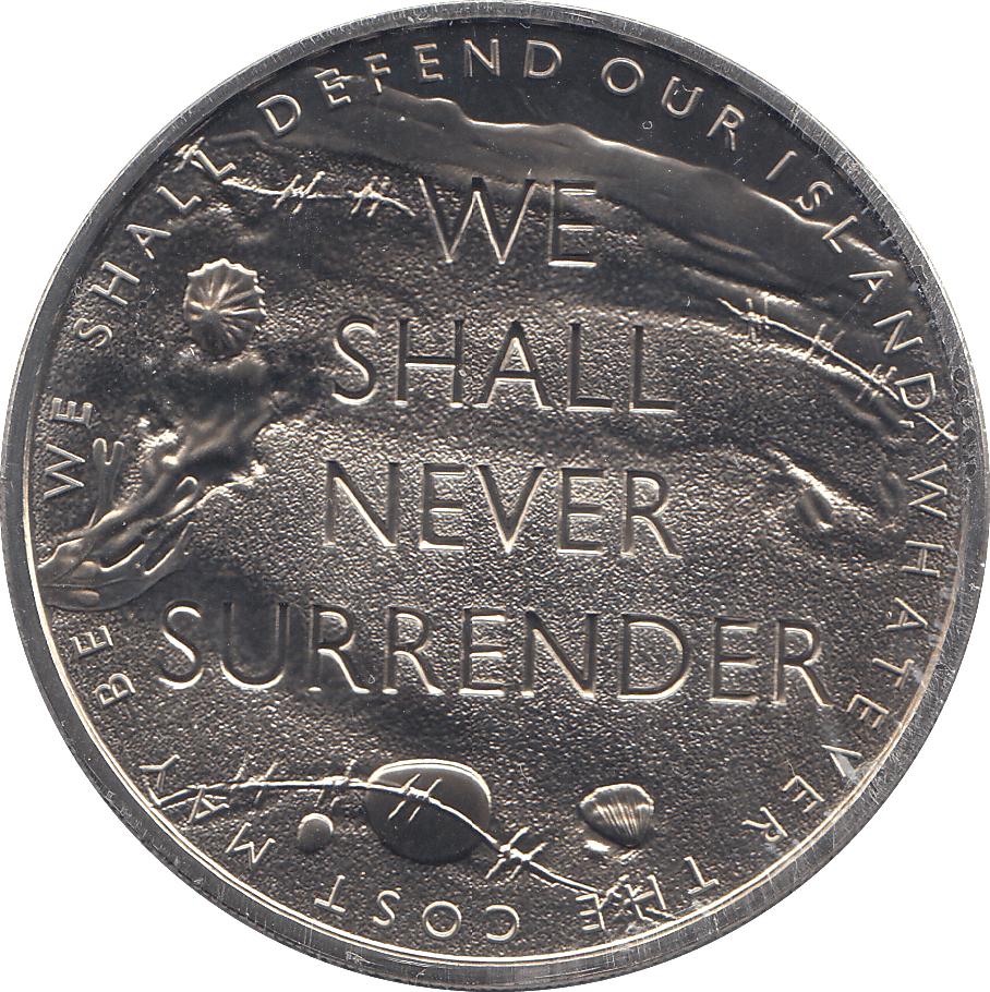 2015 FIVE POUND ( BU ) WE SHALL NEVER SURRENDER - £5 BU - Cambridgeshire Coins