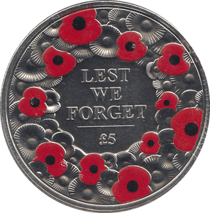 2015 FIVE POUNDS LEST WE FORGET ( BU ) - WORLD COINS - Cambridgeshire Coins