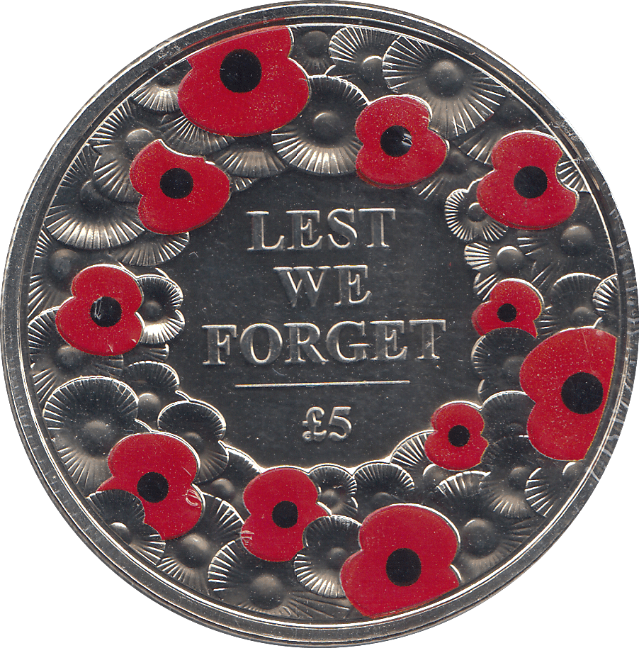 2015 FIVE POUNDS LEST WE FORGET ( BU ) - WORLD COINS - Cambridgeshire Coins