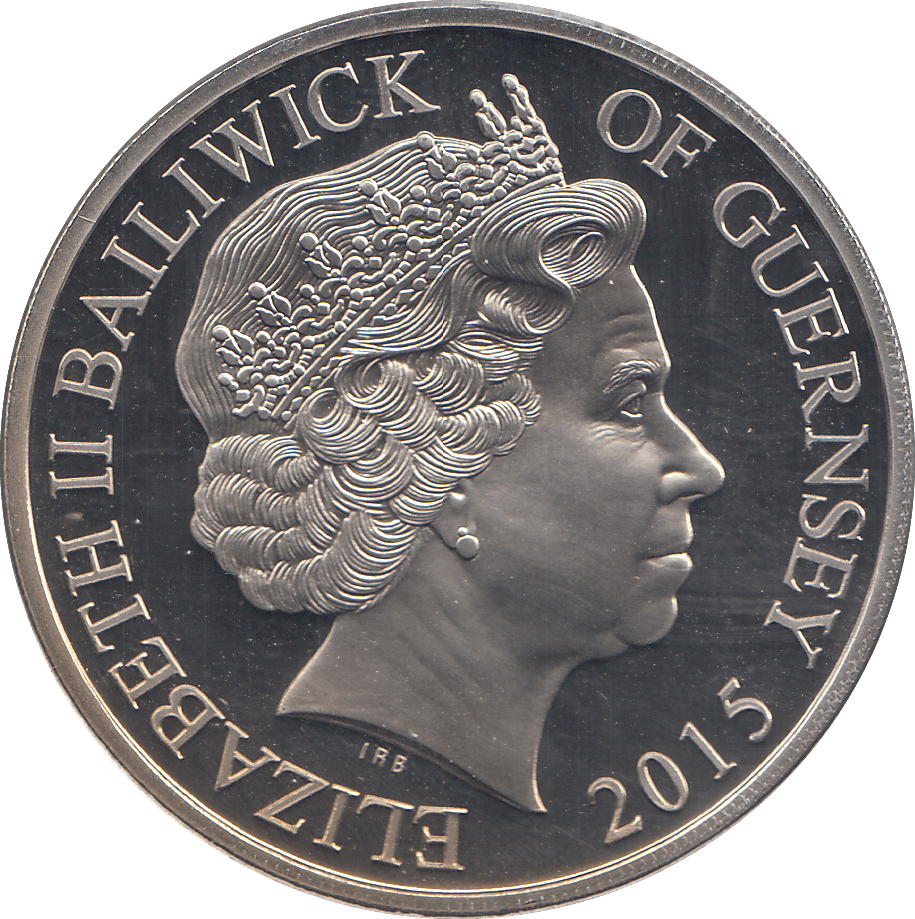 2015 FIVE POUNDS WINSTON CHURCHILL BAILIWICK OF GUERNSEY ( PROOF ) - WORLD COINS - Cambridgeshire Coins