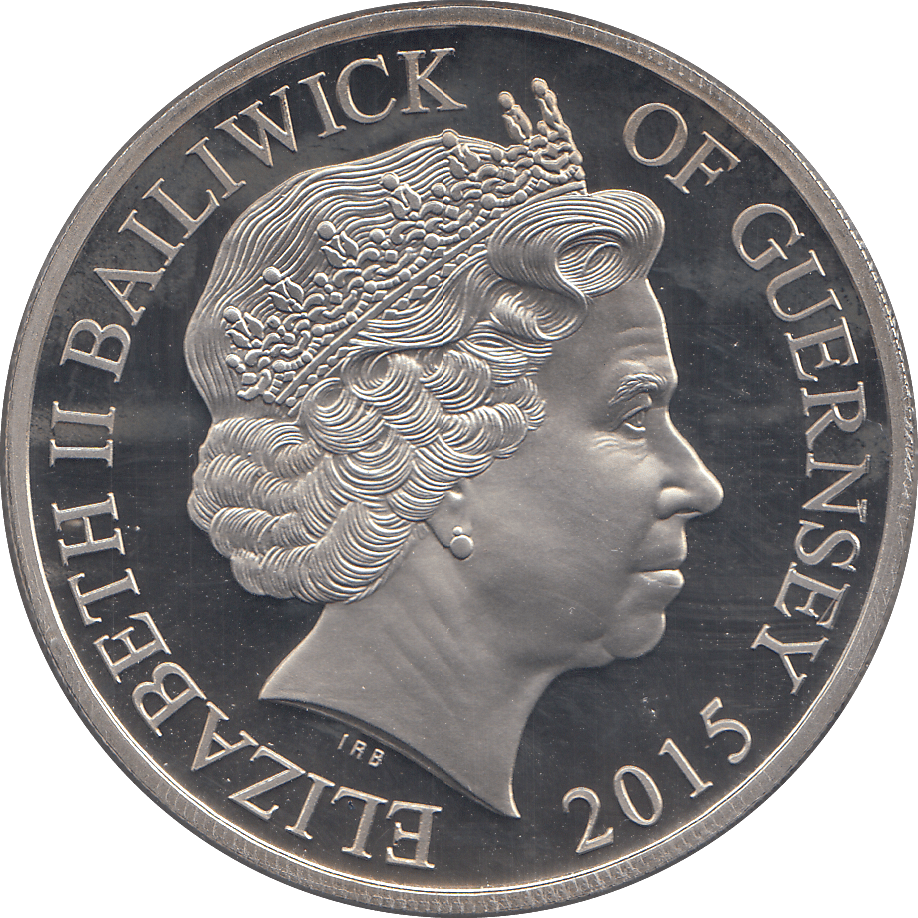 2015 FIVE POUNDS WINSTON CHURCHILL BAILIWICK OF GUERNSEY ( PROOF ) - WORLD COINS - Cambridgeshire Coins