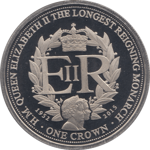 2015 GIBRALTAR LONGEST REIGNING MONARCH ONE CROWN ( PROOF ) - SILVER WORLD COINS - Cambridgeshire Coins
