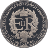 2015 GIBRALTAR LONGEST REIGNING MONARCH ONE CROWN ( PROOF ) - SILVER WORLD COINS - Cambridgeshire Coins