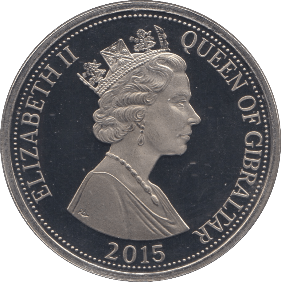 2015 GIBRALTAR LONGEST REIGNING MONARCH ONE CROWN ( PROOF ) - SILVER WORLD COINS - Cambridgeshire Coins