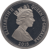 2015 GIBRALTAR LONGEST REIGNING MONARCH ONE CROWN ( PROOF ) - SILVER WORLD COINS - Cambridgeshire Coins