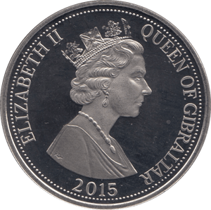 2015 GIBRALTAR LONGEST REIGNING MONARCH ONE CROWN ( PROOF ) - SILVER WORLD COINS - Cambridgeshire Coins