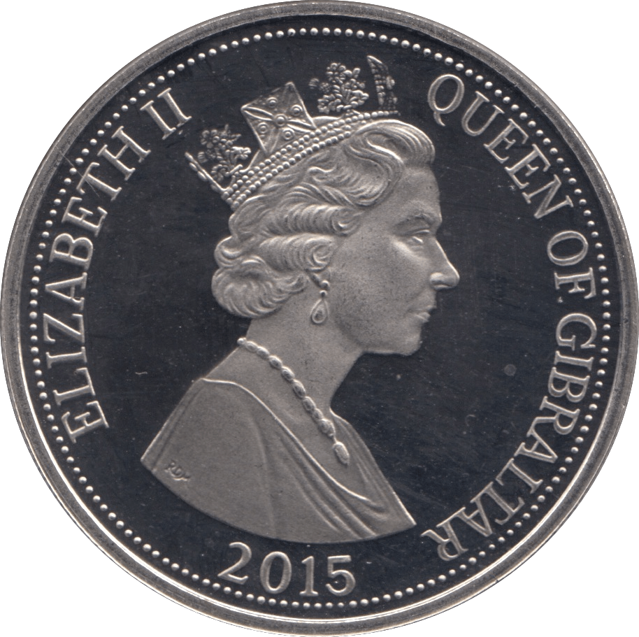 2015 GIBRALTAR LONGEST REIGNING MONARCH ONE CROWN ( PROOF ) - SILVER WORLD COINS - Cambridgeshire Coins