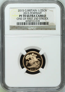 2015 GOLD 1/2 SOVEREIGN ( NGC ) PF 70 ULTRA CAMEO - NGC GOLD HALF SOVEREIGN - Cambridgeshire Coins