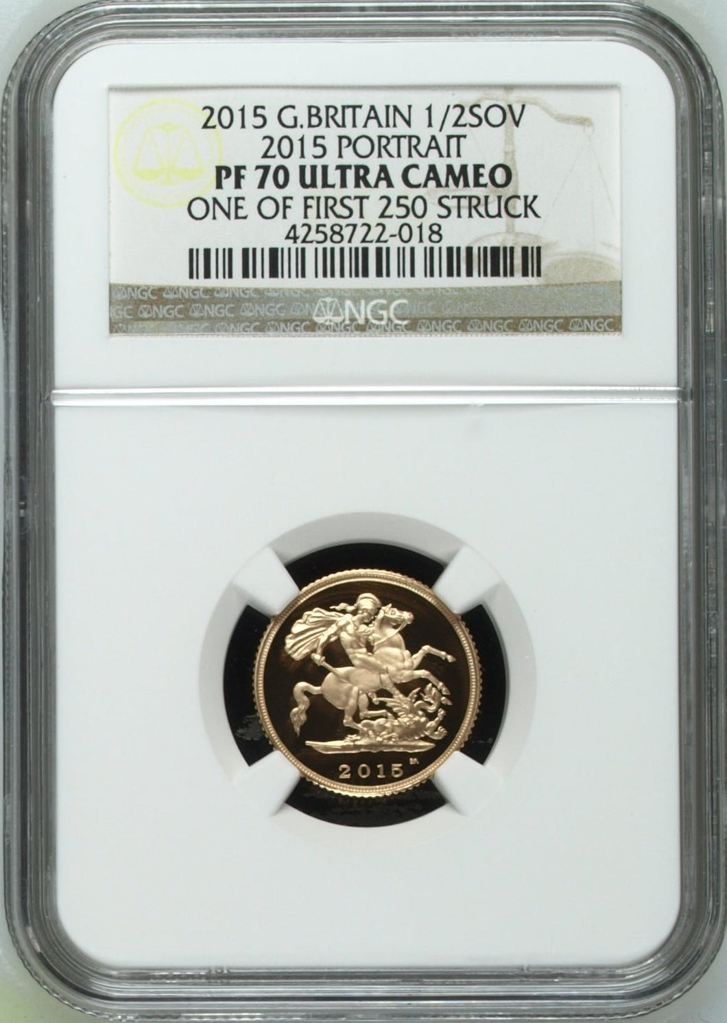 2015 GOLD 1/2 SOVEREIGN ( NGC ) PF 70 ULTRA CAMEO - NGC GOLD HALF SOVEREIGN - Cambridgeshire Coins