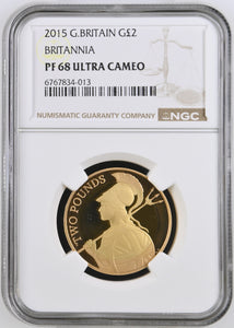 2015 GOLD PROOF £2 BRITANNIA ULTRA CAMEO PF 68 - NGC GOLD £2 - Cambridgeshire Coins