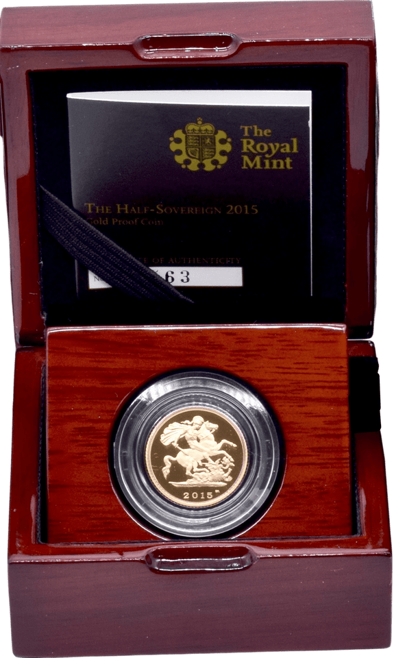 2015 GOLD PROOF HALF SOVEREIGN BOXED - GOLD PROOF HALF SOVEREIGNS - Cambridgeshire Coins