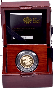 2015 GOLD PROOF HALF SOVEREIGN BOXED - GOLD PROOF HALF SOVEREIGNS - Cambridgeshire Coins