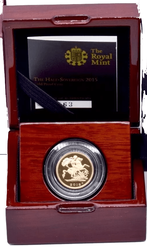 2015 GOLD PROOF HALF SOVEREIGN BOXED - GOLD PROOF HALF SOVEREIGNS - Cambridgeshire Coins