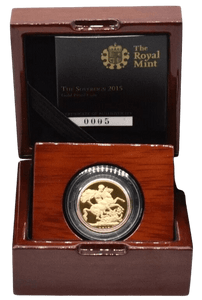 2015 GOLD PROOF SOVEREIGN BOXED 4TH HEAD - GOLD PROOF SOVEREIGNS - Cambridgeshire Coins
