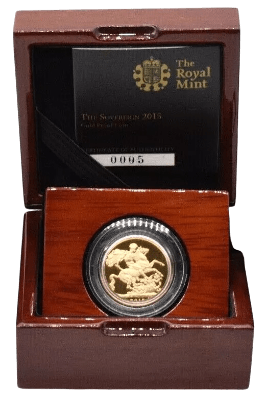 2015 GOLD PROOF SOVEREIGN BOXED 4TH HEAD - GOLD PROOF SOVEREIGNS - Cambridgeshire Coins