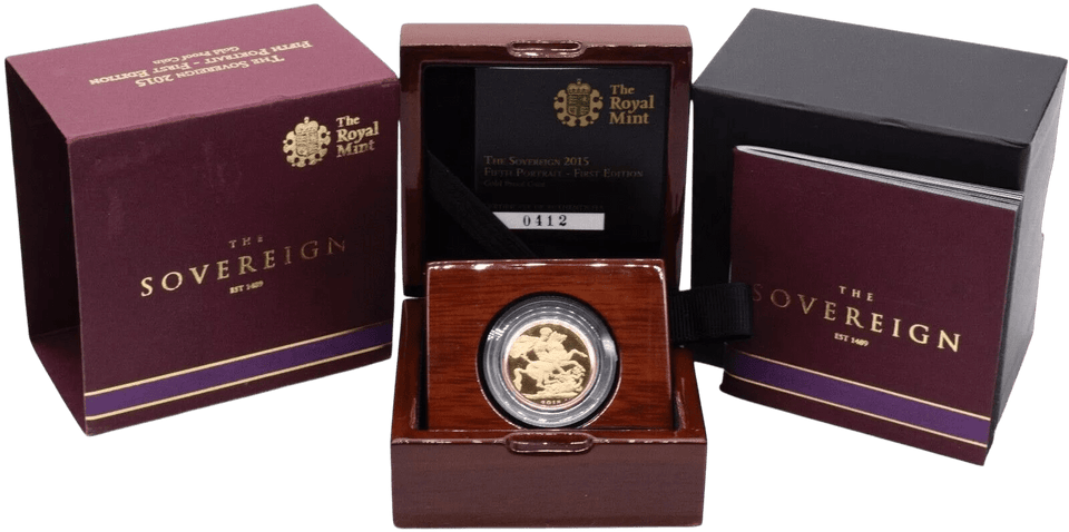 2015 GOLD PROOF SOVEREIGN BOXED 5TH HEAD - GOLD PROOF SOVEREIGNS - Cambridgeshire Coins