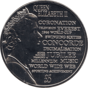 2015 GUERNSEY QUEEN ELIZABETH II FIVE POUND COIN (BU) - WORLD COINS - Cambridgeshire Coins