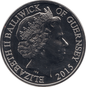 2015 GUERNSEY QUEEN ELIZABETH II FIVE POUND COIN (BU) - WORLD COINS - Cambridgeshire Coins