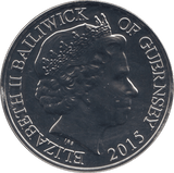 2015 GUERNSEY VE DAY COMMEMORATIVE FIVE POUND COIN (BU) - WORLD COINS - Cambridgeshire Coins