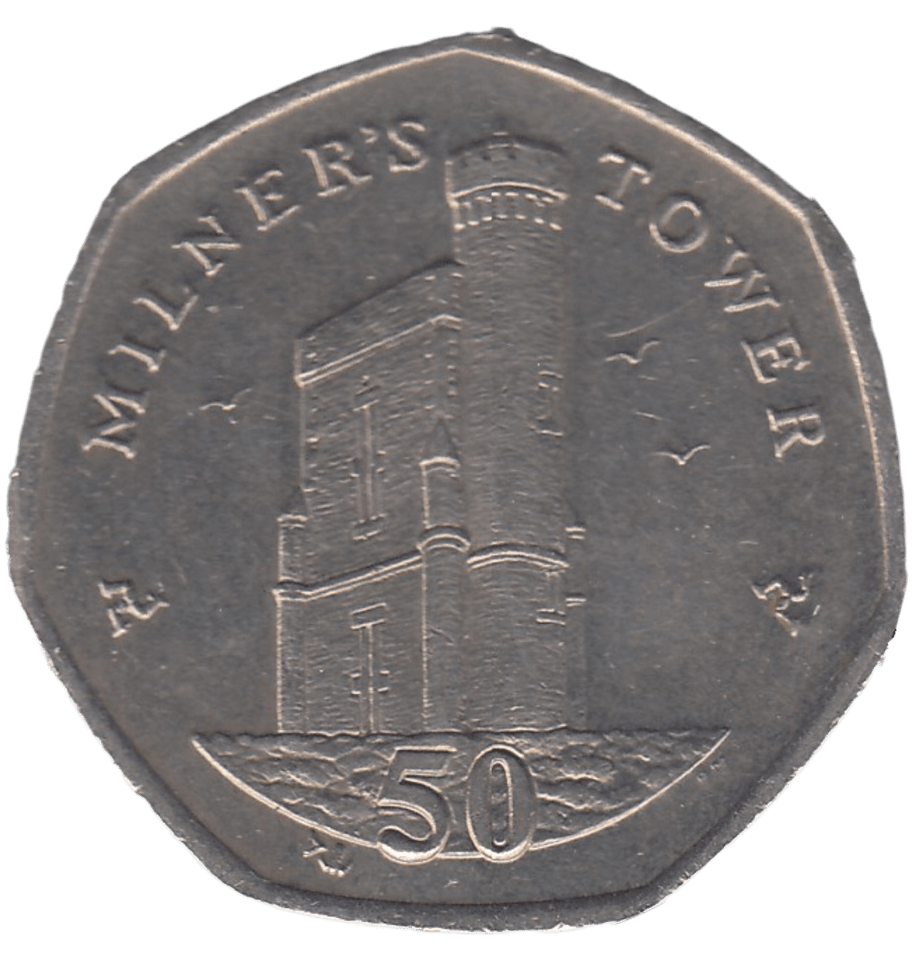 2015 MILNER'S TOWER 50P ISLE OF MAN - 50P REGIONAL ISSUES - Cambridgeshire Coins