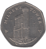 2015 MILNER'S TOWER 50P ISLE OF MAN - 50P REGIONAL ISSUES - Cambridgeshire Coins