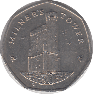 2015 MILNER'S TOWER 50P ISLE OF MAN - WORLD COINS - Cambridgeshire Coins