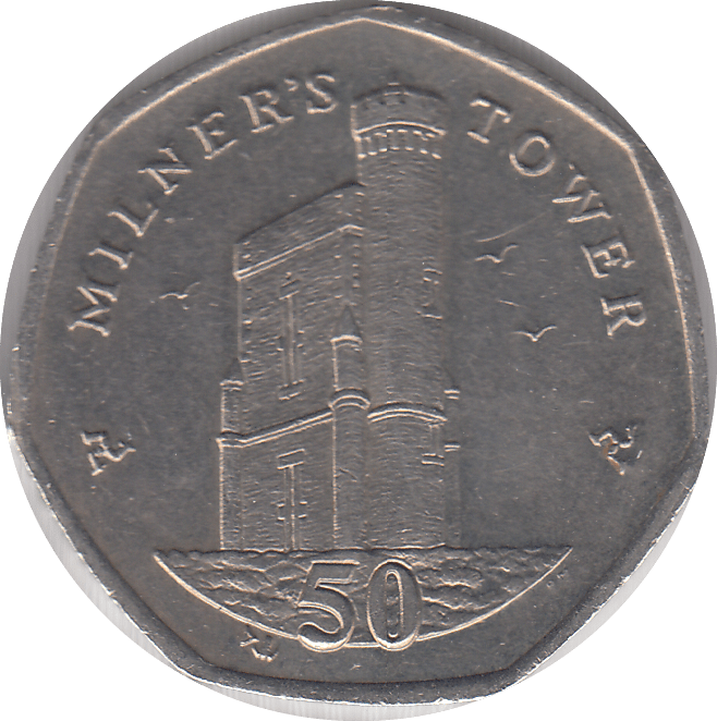 2015 MILNER'S TOWER 50P ISLE OF MAN - WORLD COINS - Cambridgeshire Coins