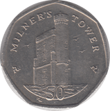 2015 MILNER'S TOWER 50P ISLE OF MAN - WORLD COINS - Cambridgeshire Coins