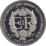 2015 ONE CROWN GIBRALTAR QUEEN ELIZABETH THE LONGEST REIGNING MONARCH - WORLD COINS - Cambridgeshire Coins