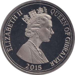 2015 ONE CROWN GIBRALTAR QUEEN ELIZABETH THE LONGEST REIGNING MONARCH - WORLD COINS - Cambridgeshire Coins