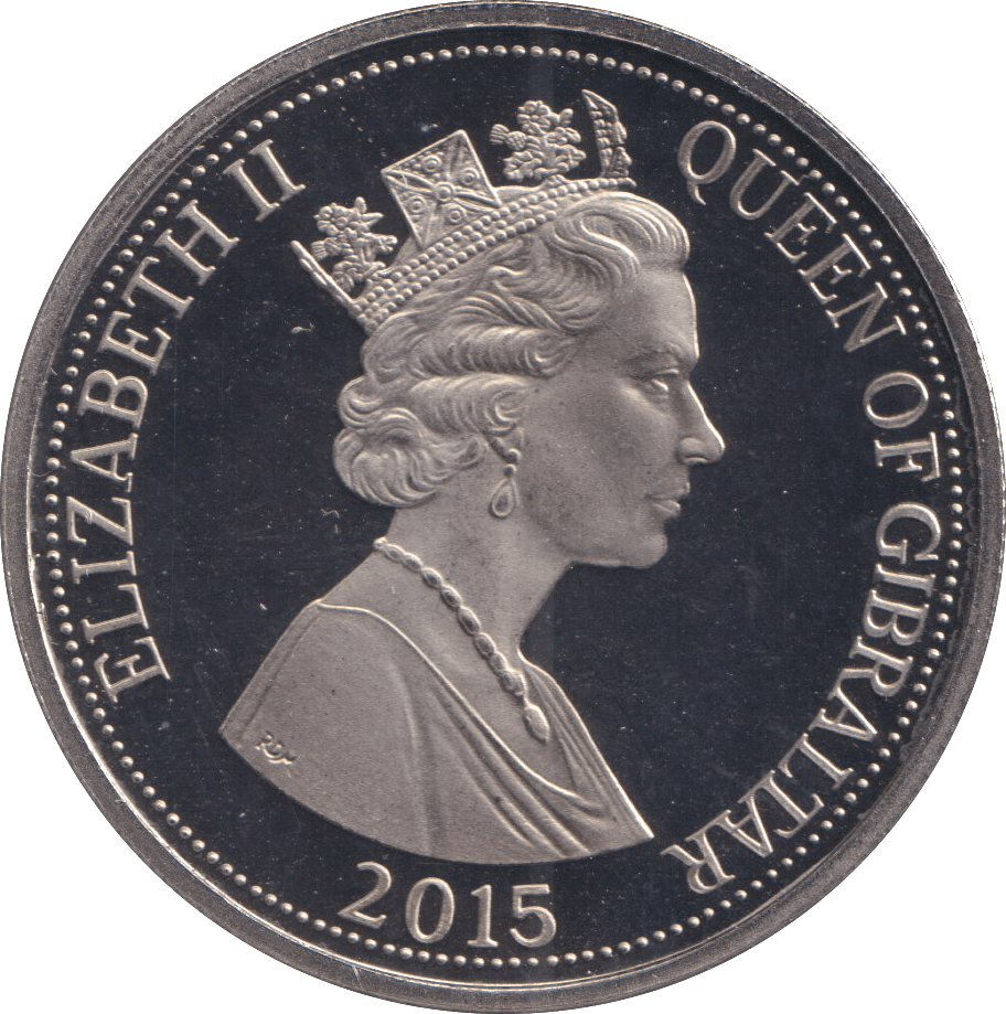 2015 ONE CROWN GIBRALTAR QUEEN ELIZABETH THE LONGEST REIGNING MONARCH - WORLD COINS - Cambridgeshire Coins