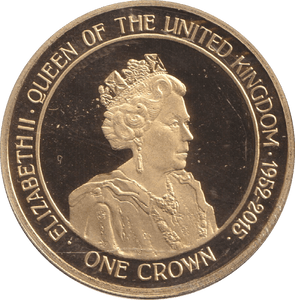 2015 ONE CROWN QUEEN ELIZABETH II GIBRALTAR - WORLD COINS - Cambridgeshire Coins