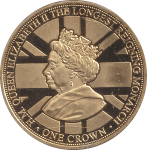 2015 ONE CROWN QUEEN ELIZABETH II THE LONGEST REIGNING MONARCH GIBRALTAR - WORLD COINS - Cambridgeshire Coins