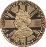 2015 ONE CROWN QUEEN ELIZABETH II THE LONGEST REIGNING MONARCH GIBRALTAR - WORLD COINS - Cambridgeshire Coins