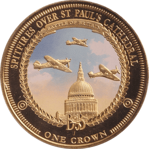 2015 ONE CROWN SPITFIRES OVER CATHEDRAL COIN F221 - WORLD COINS - Cambridgeshire Coins