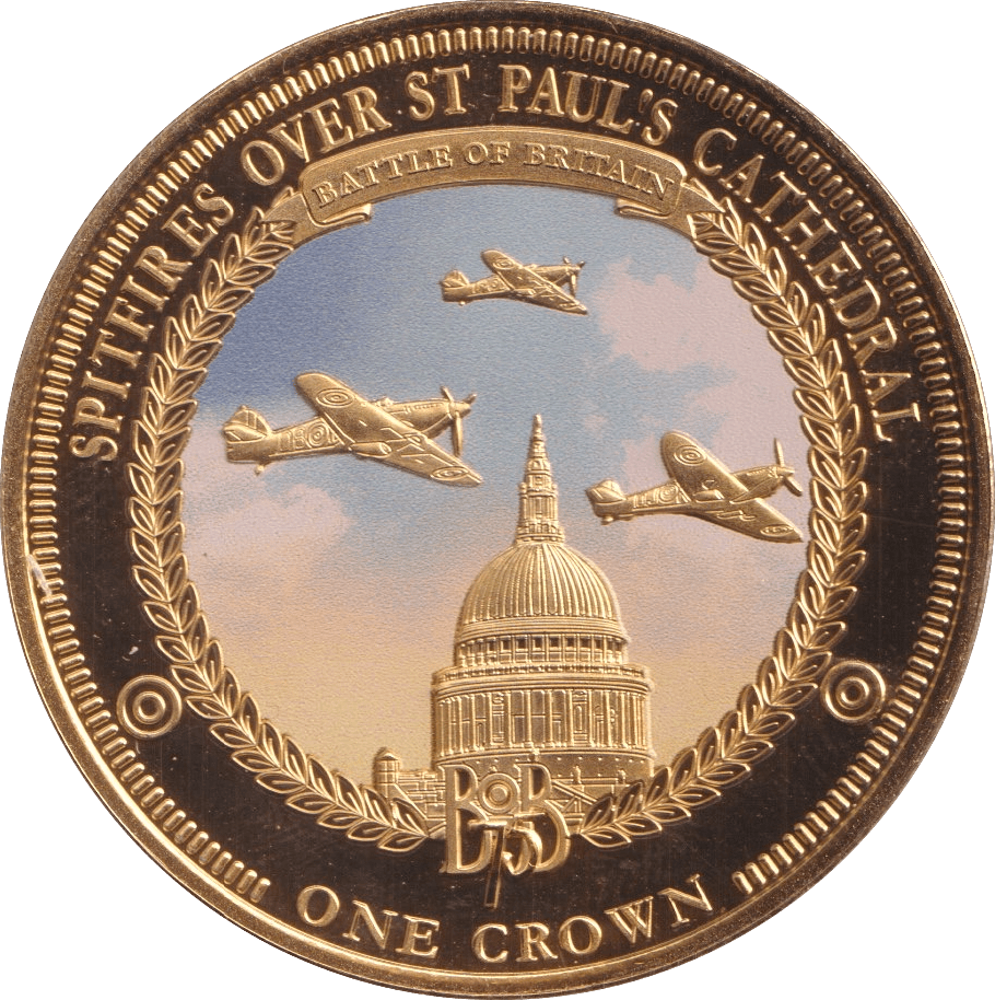 2015 ONE CROWN SPITFIRES OVER CATHEDRAL COIN F221 - WORLD COINS - Cambridgeshire Coins