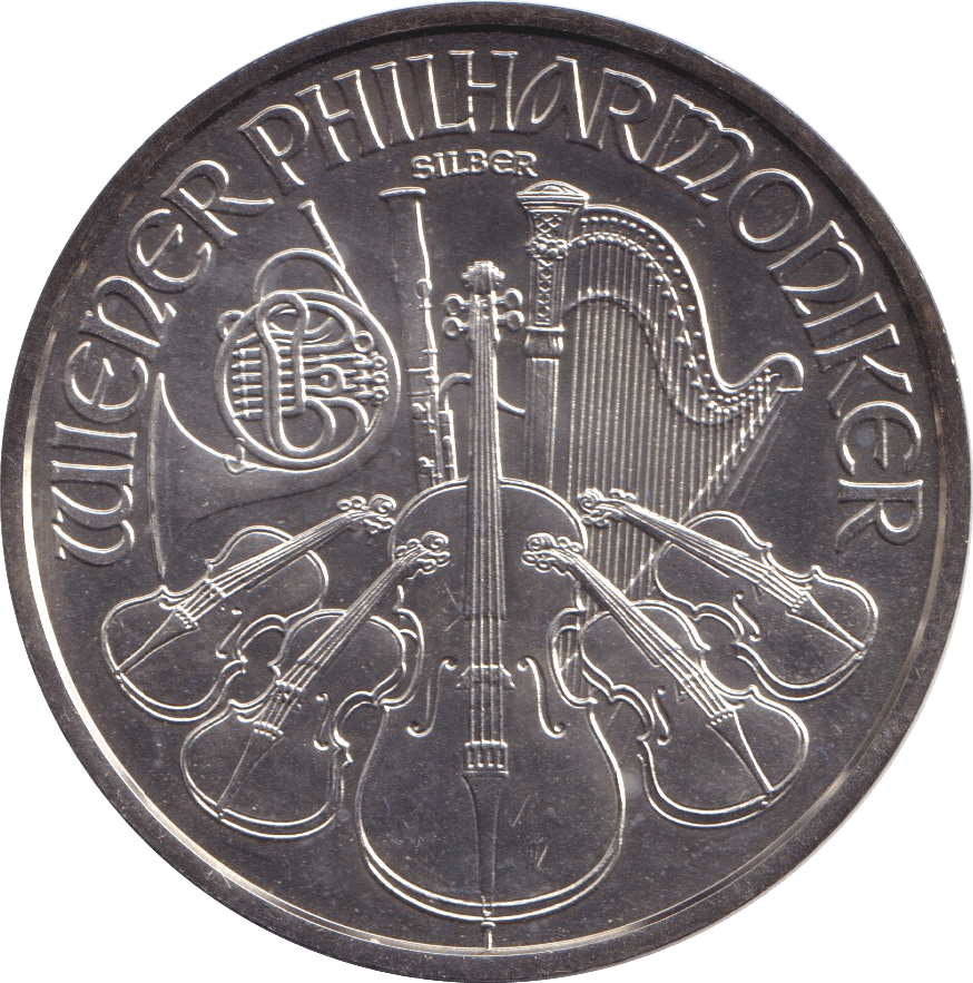 2015 SILVER 1 OZ WIENER PHILHARMONIKER 1,50 EURO - SILVER WORLD COINS - Cambridgeshire Coins