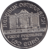 2015 SILVER 1 OZ WIENER PHILHARMONIKER 1,50 EURO - SILVER WORLD COINS - Cambridgeshire Coins