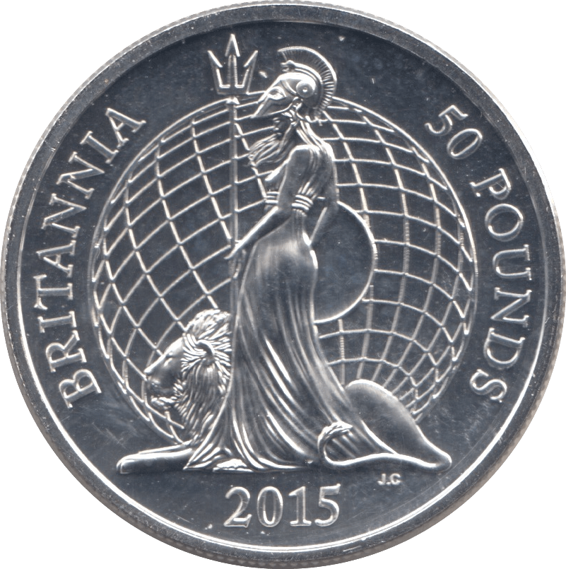 2015 SILVER £50 BRITANNIA ( BU ) - SILVER WORLD COINS - Cambridgeshire Coins