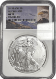 2015 SILVER EAGLE FIRST RELEASES NGC MS 70 USA REF - 1 - NGC SILVER COINS - Cambridgeshire Coins